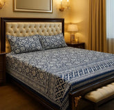 Crystal King Size Bed Sheet Set-3Pcs-Design-139